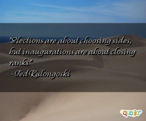 Elections are about choosing sides , but inaugurations are about ...