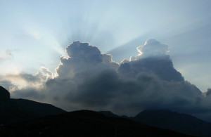 To start with here is a dramatic sunrise over the village of Emporios ...