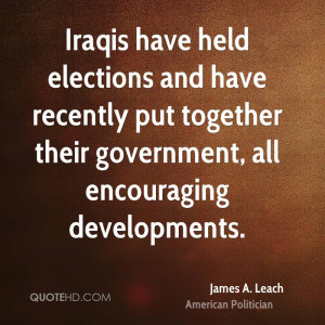 Iraqis have held elections and have recently put together their ...