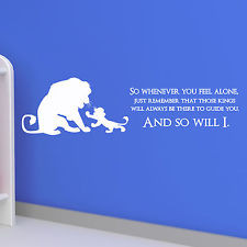 LION KING QUOTE, Disney, Children, Kids, Wall Sticker, Decal, Wallart ...