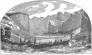 THE FIRST PICTURE OF YOSEMITE VALLEY. Sketched by Thomas A. Ayres ...