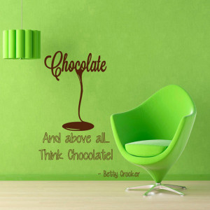 Chocolate Wall Decals Quotes Think Chocolate Kitchen Cafe Decor Vinyl ...