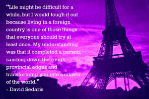 David Sedaris quote about living abroad