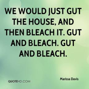 ... gut the house, and then bleach it. Gut and bleach. Gut and bleach