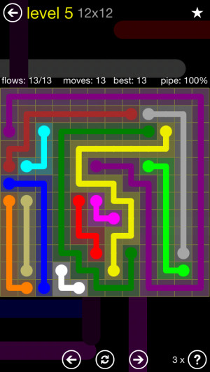 Flow Free 12x12 Level 25