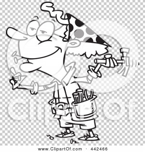 Clip Art Illustration Cartoon Handy Granny Using Hammer Ron