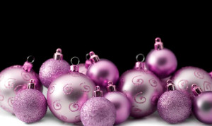 Silvery pink Christmas Bauble
