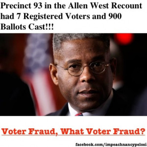 Voter Fraud! Precinct 93 in the Allen West Recount had 7 registered ...
