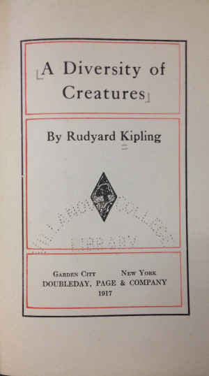 Title page of A Diversity of Creatures by Rudyard Kipling (Doubleday ...