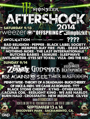 MONSTER ENERGY AFTERSHOCK FESTIVAL 2014 LINEUP ANNOUNCED – ROB ...