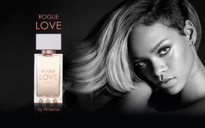 ... posted an ad visual from her upcoming Rogue Love fragrance on Twitter