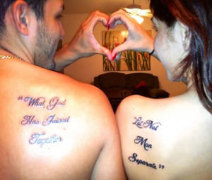 Beautiful Back Shoulders Couple Tattoo