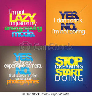 Vector - Set Of Motivational Quotes. - stock illustration, royalty ...