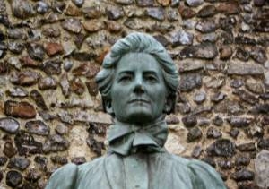 Monument commemorating Edith Cavell, outside Norwich Cathedral