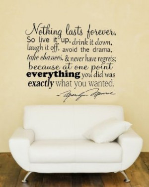 nothing-lasts-forever-marilyn-monroe-quote-vinyl-wall-decal-sticker ...