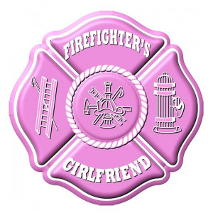 Firefighters Girlfriend Maltese Cross Pink Decal