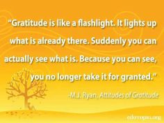 Gratitude....so unappreciated in our culture
