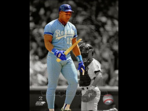 ... Kansas City Royals MLB 8x10 Photograph Spotlight Broken Bat Over Knee