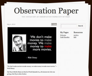 Observation Paper features a quote every day that– bonus –is ...