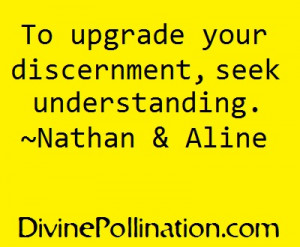 To upgrade your discernment, seek understanding.” ~Nathan & Aline