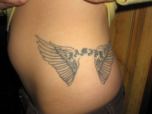 Country Girl Tattoo Designs Angel wings girls back tattoo