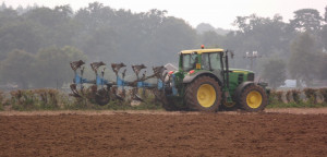 John Deere tractor and plough.