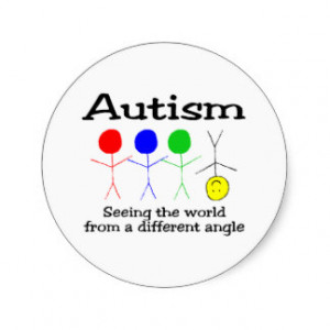Autism Seeing The World From A Different Angle Round Stickers