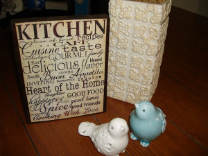 kitchen sayings words primitive shabby style free standing wooden 7x5 ...