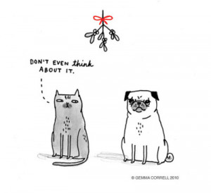 art, cat, christmas, comic, cute, dog, drawing, funny, gemma correll ...