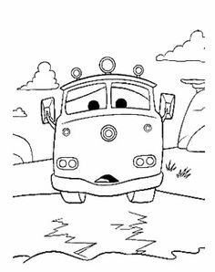 Cartoon Cars Coloring Page More