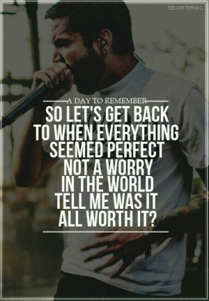 All i want // a day to remember