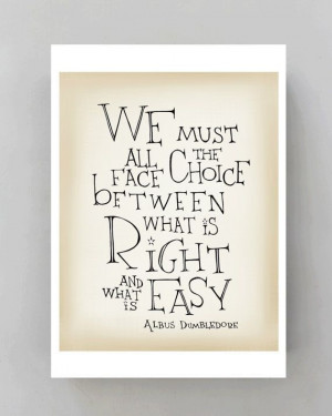 Albus Dumbledore quote poster - Harry Potter movie quote 
