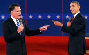 Making their points: Mitt Romney and Barack Obama are neck and neck in ...
