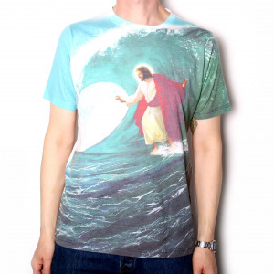 Jesus Surfing T Shirt