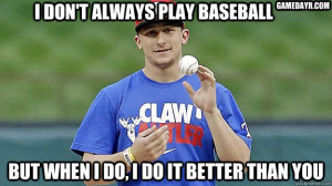 Johnny Manziel doesn’t always play baseball, but when he does…