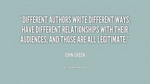 Different authors write different ways, have different relationships ...