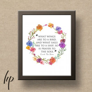 Corrie Ten Boom quote. printable. the hiding place. floral watercolor.