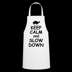 Keep calm and slow down funny quotes turtle animal Aprons