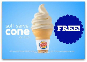 ... Samples, Free Burgers, King Ice, Coupon, Burgers King, Ice Cream Cones