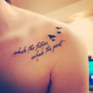 birds and quote tattoo design