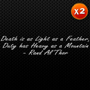 Death Is Light As A Feather Quote Auto Vinyl Decal TWO Decals Included ...