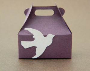 Dove Jewelry Gift Wrap Box - Box for Rings - Bird, White, Plum, Purple ...