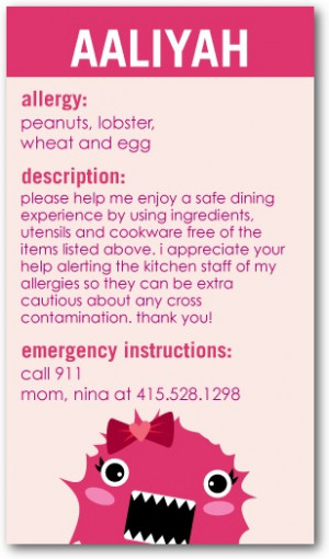 allergy card tiny prints 176x300 The most momentous event for back to ...
