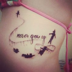 Got a Never Grow Up Peter Pan tattoo on my left rib cage for my 18th ...