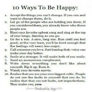 10 ways to be happy @quotestags_app #happy #waystobehappy #inspiring # ...