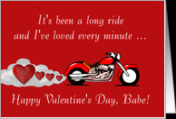 Motorcycle Valentine’s Day with motorbike and love hearts card ...
