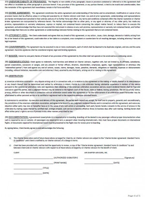 Private Jet Charter Quote Example