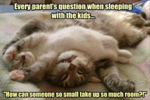 Funny Quote About Kids : How Can Someone So Small Take Up So Much Room ...