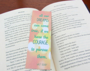 disney bookmark walt disney quote paper bookmark quote book club gift ...