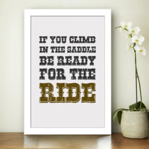 Funny Cowboy Quote - Typography Art Print - Office Poster - Life Quote ...